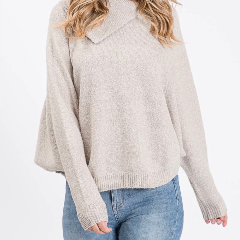 Knit Solid Dolman Sleeve Sweater